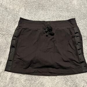 Athleta Skirt Skort Womens Large Metro Downtown Black Pockets 405665 Drawstring